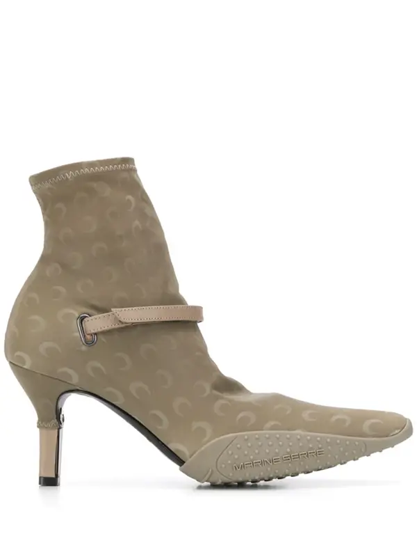 Marine Serre Crescent Moon 80mm Sock Boots In 11 Bronze $1090
