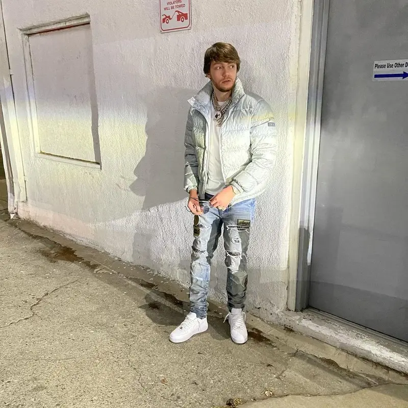 Murda Beatz outfit in Dior, Amiri, and Nike, 2021