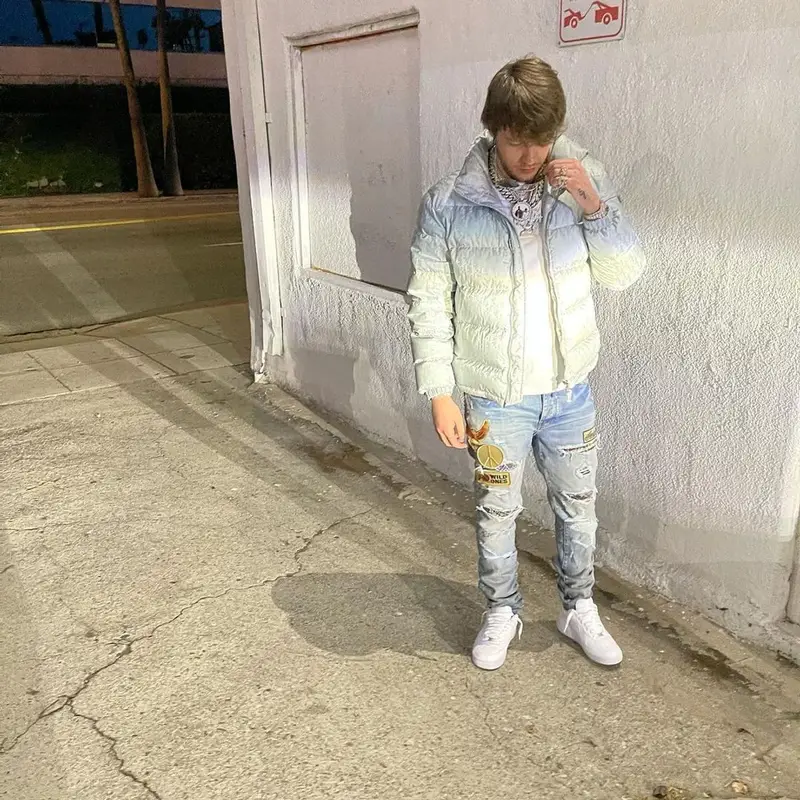 Murda Beatz outfit in Dior, Amiri, and Nike, 2021