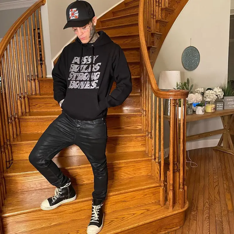 Lil Skies outfit in Rick Owens and LaRopa, 2021