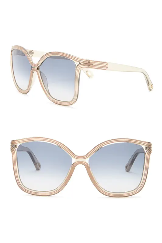 chloe 58mm modified square sunglasses