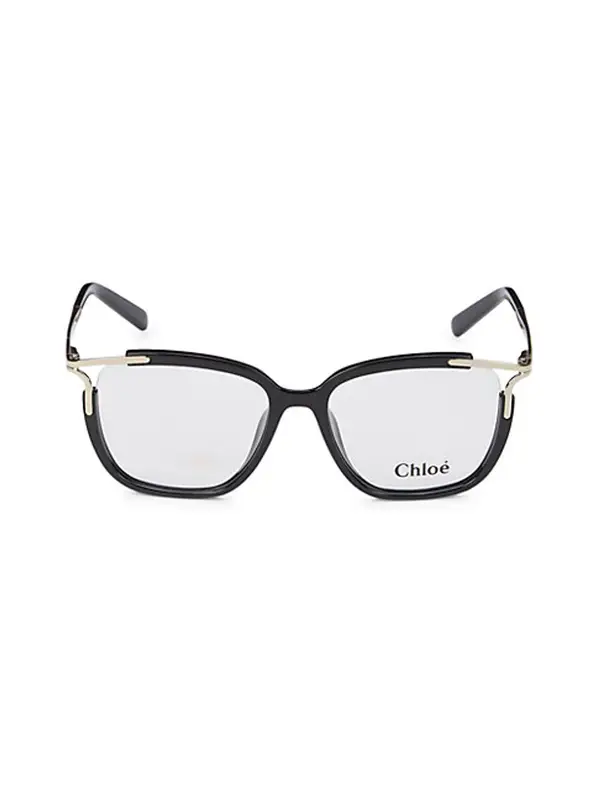 Chloé 53mm Square Optical Glasses In Black $340