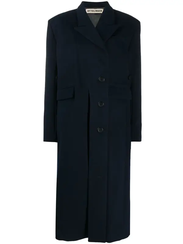 Ottolinger Single-breasted Tailored Coat In Blue $1360