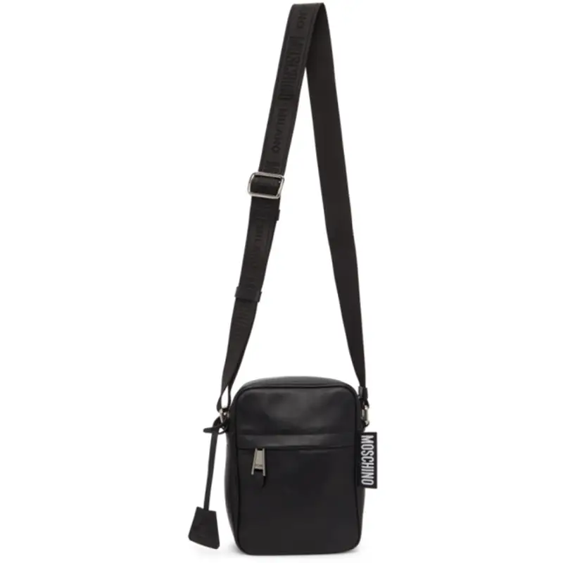 Moschino Moschino Black Leather Messenger Bag In A0555 Black $665