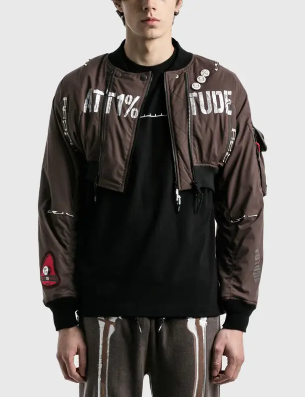 99%IS Short Ma-tt1%tude Bomber Jacket In Black $1100