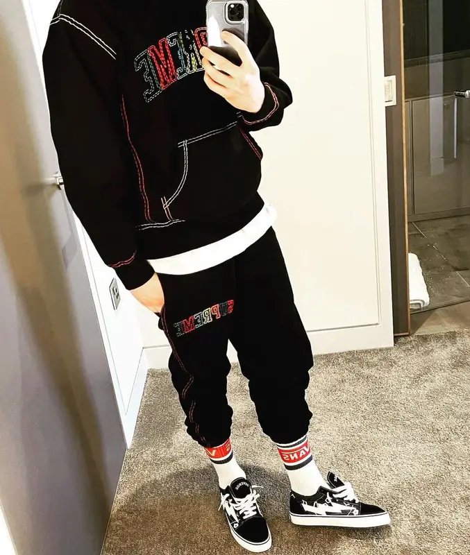 James Maddison outfit in Supreme, Leo Fortis, and Vans, 2021