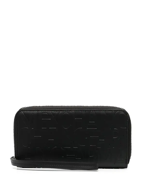 Armani Exchange Embossed Logo Zip-around Wallet In Black $97