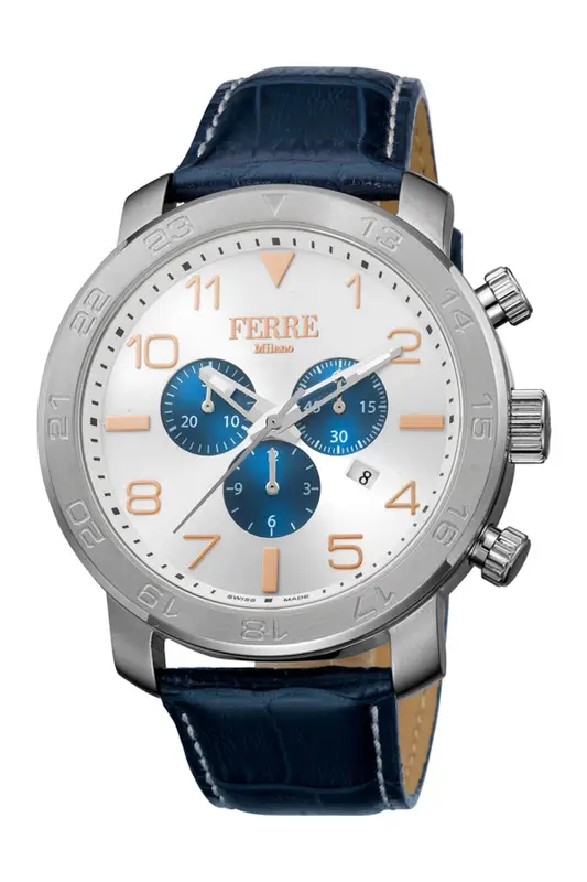 Roberto Cavalli Men's Swiss Ronda 5030.d Croc Embossed Leather Watch In Blue $499
