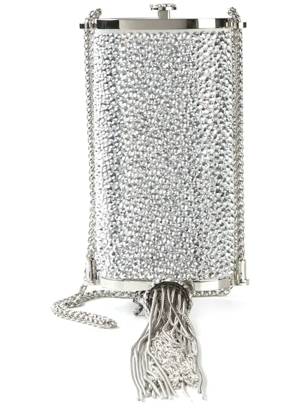 Roberto Cavalli Swarovski Crystals Embellished Clutch In Metallic $3650