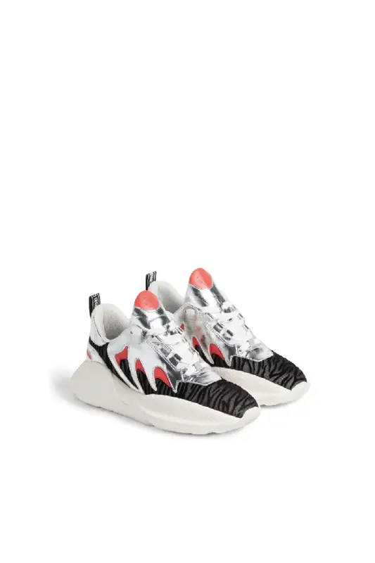 Roberto Cavalli V1per Mesh Panel Sneakers In Black $640