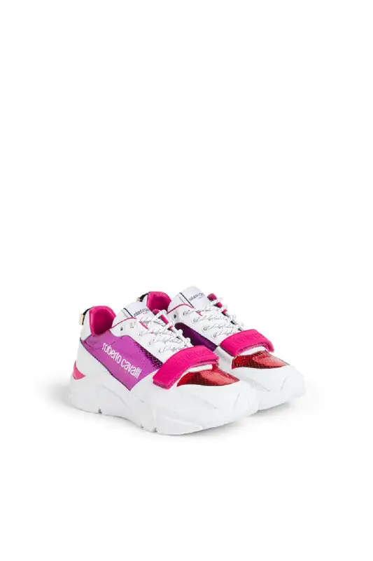 Roberto Cavalli Metallic Panel Sneakers In 03149 $305