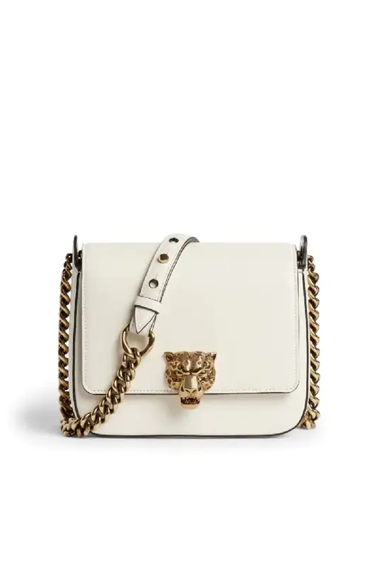 Roberto Cavalli Jaguar Chain Shoulder Bag In Neutrals $1855
