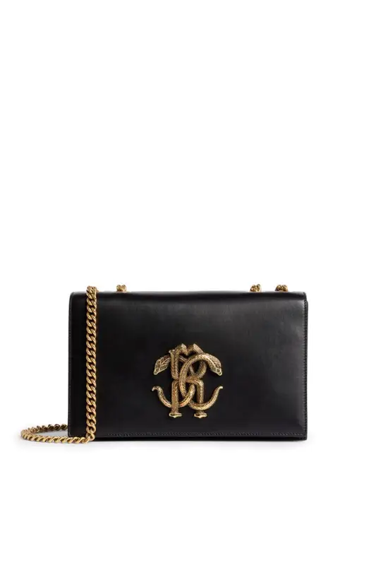 Roberto Cavalli Medium Mirror Snake Shoulder Bag In D0741 $1270
