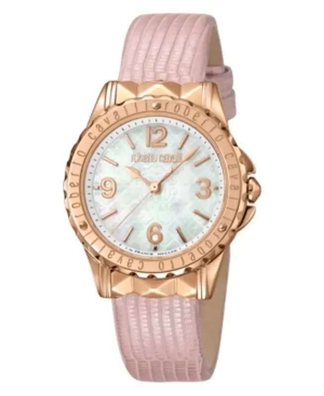 Roberto Cavalli By Franck Muller Women's Swiss Quartz Pink Leather Strap Watch, 34mm $750