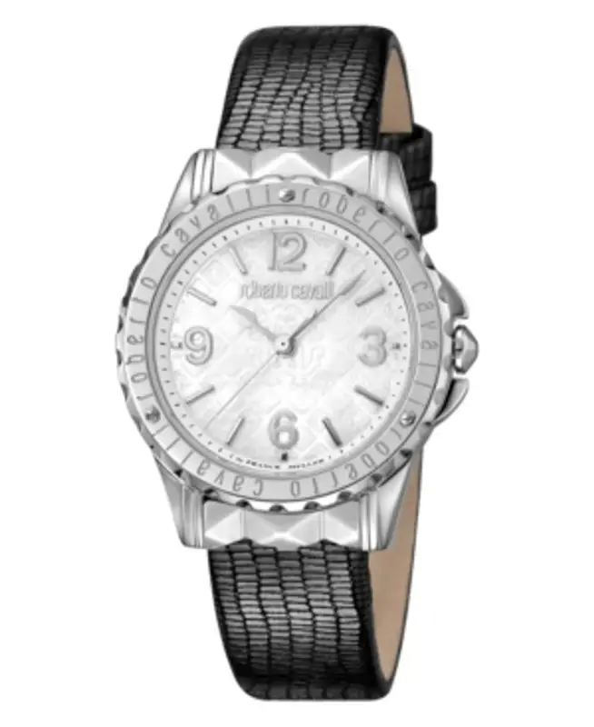 Roberto Cavalli By Franck Muller Women's Swiss Quartz Gray Leather Strap Watch, 34mm $667
