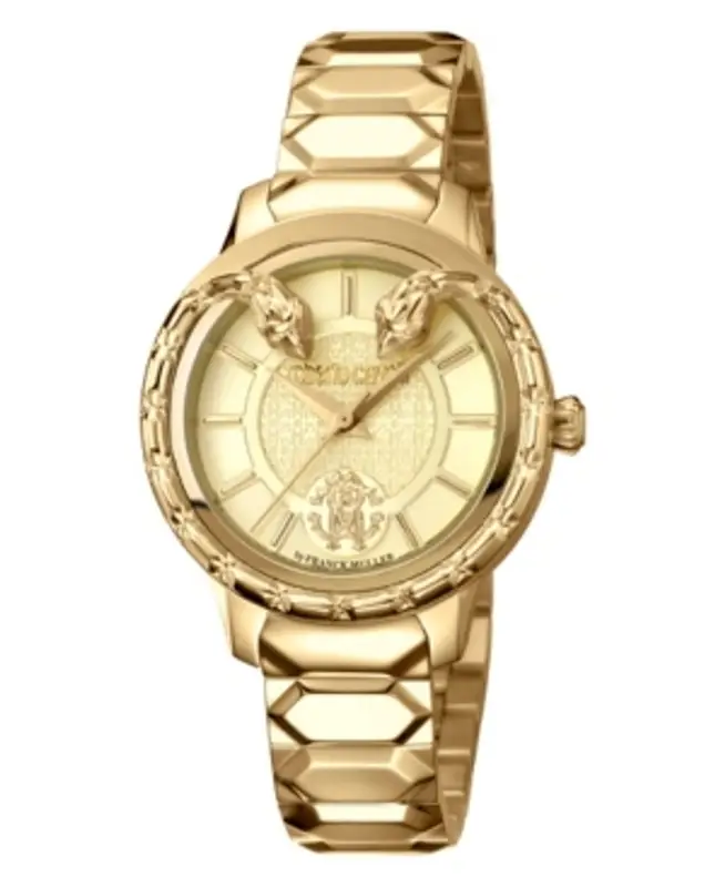 Roberto Cavalli By Franck Muller Women's Swiss Quartz Gold Stainless Steel Bracelet Watch, 34mm $1000