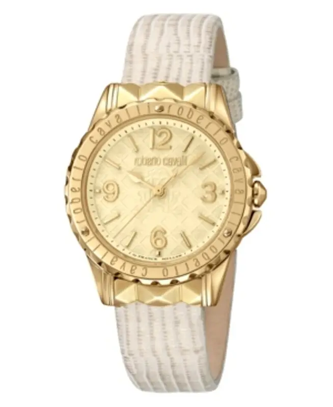 Roberto Cavalli By Franck Muller Women's Swiss Quartz Beige Leather Strap Watch, 34mm $750