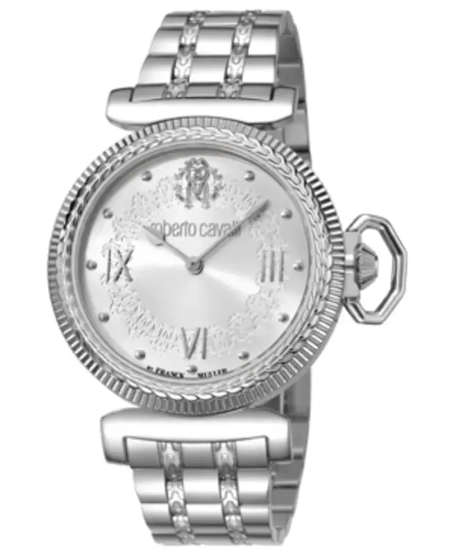 Roberto Cavalli By Franck Muller Women's Swiss Quartz Silver Stainless Steel Bracelet Watch, 38mm $917