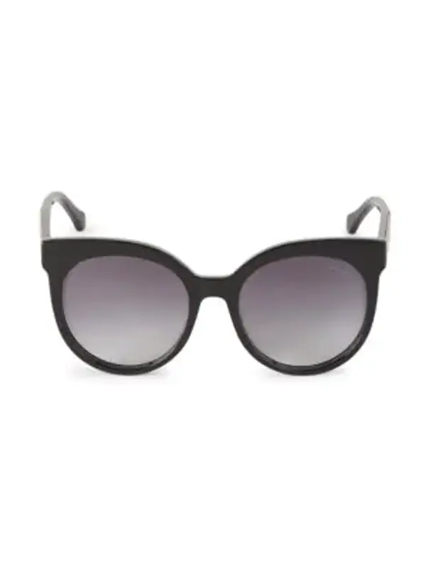 Roberto Cavalli 55mm Round Cat Eye Sunglasses In Black $345