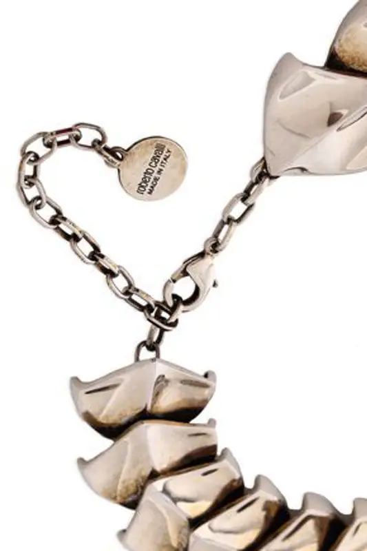 Roberto Cavalli Snake Scale Burnished In Silver $1275