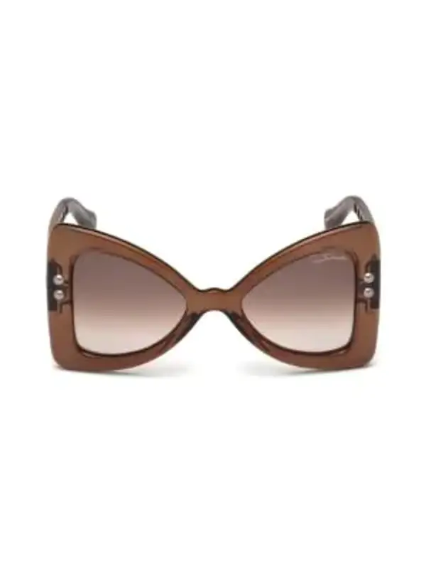 Roberto Cavalli 50mm Oversized Butterfly Sunglasses In Brown $415