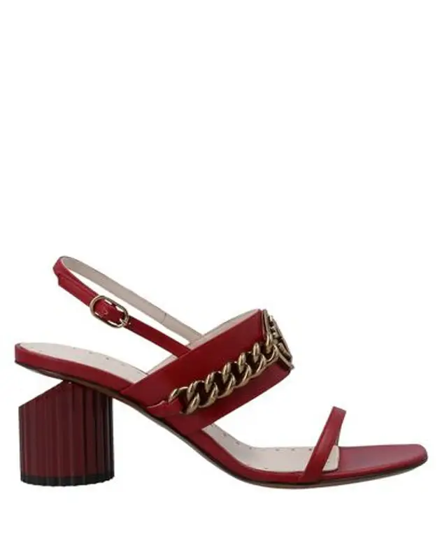 Roberto Cavalli Logo-embellished Leather Slingback Sandals In Red $690