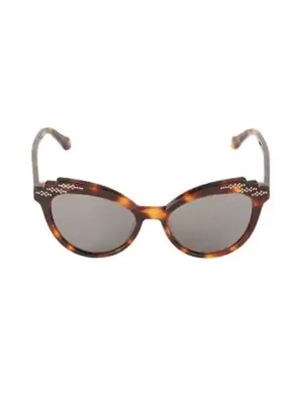 Roberto Cavalli 52mm Ridged Tortoiseshell Cat Eye Sunglasses In Havana $440