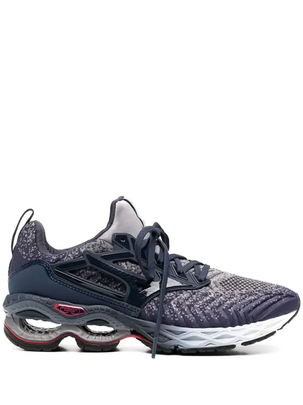 Mizuno Knitted Running Sneakers In Blue $255