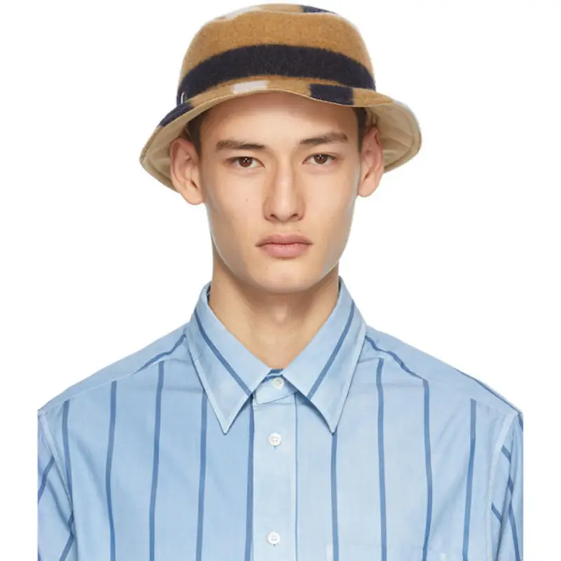 Lanvin Buttoned Lanvin Reversible Multicolor Fleece Bucket Hat In 05s1beigemu $360