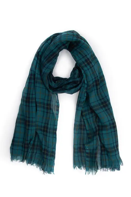 Lanvin Buttoned Men's Lanvin Plaid Scarf In Green $250