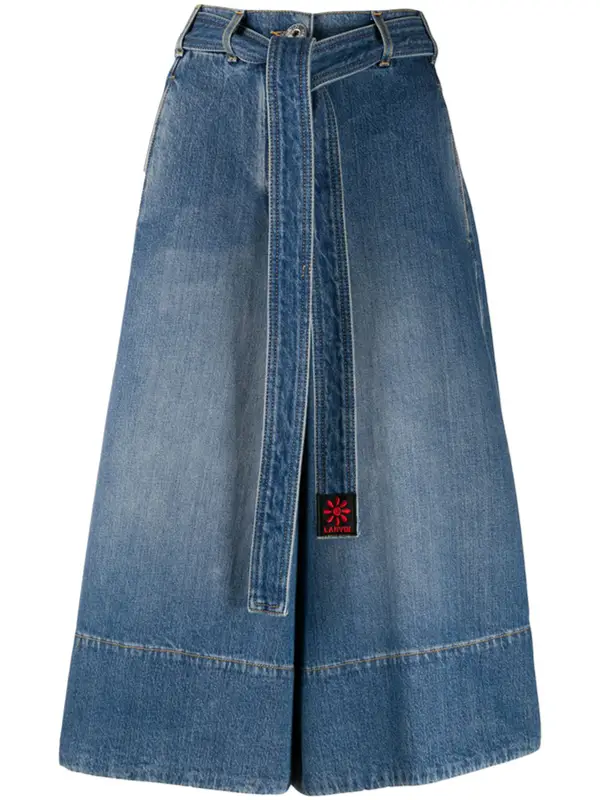 Lanvin Buttoned High-waisted Cropped Denim Jeans In Blue $985