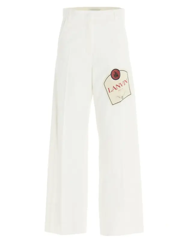 Lanvin Buttoned Jeans In White $811
