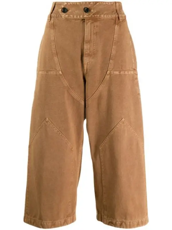 Lanvin Buttoned Cropped High-waisted Jeans In Neutrals $1150