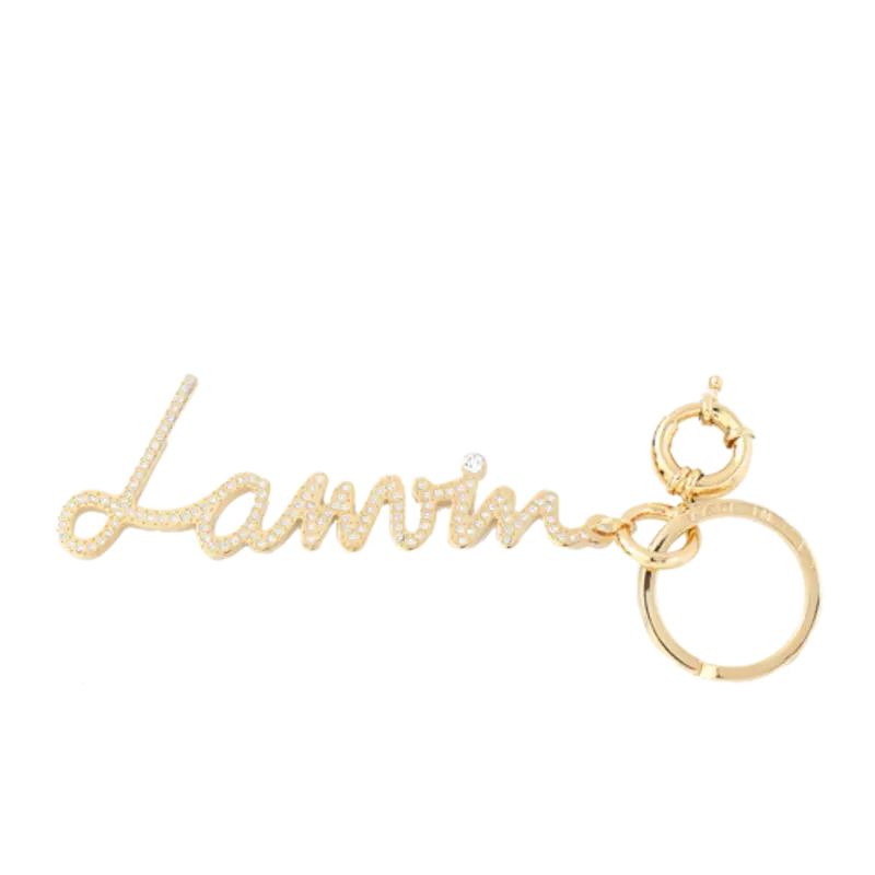 Lanvin Buttoned Logo Keyring In Metallic $310