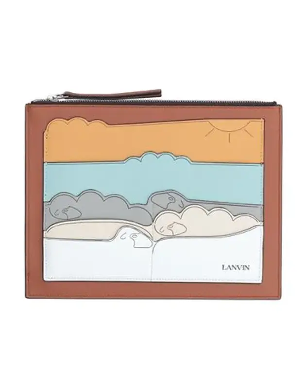 Lanvin Buttoned Document Holder In Brown $590
