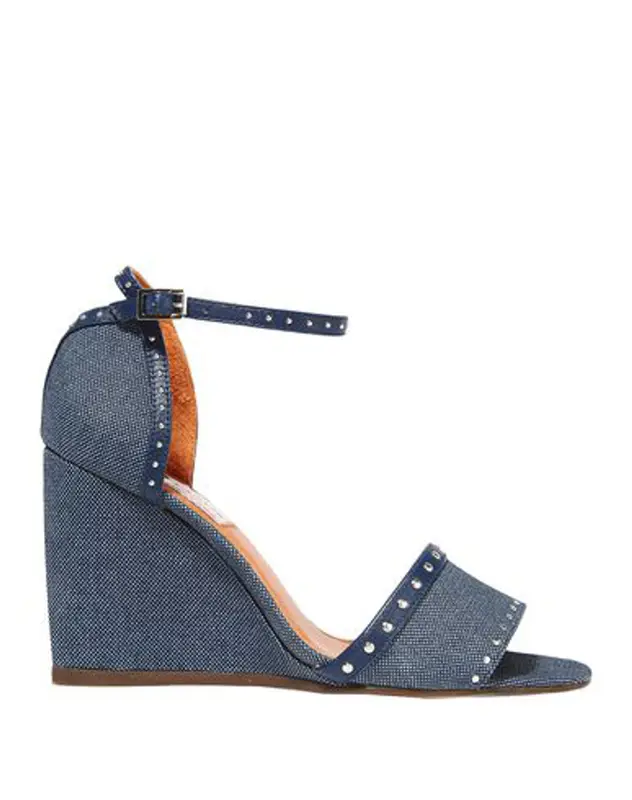 Lanvin Buttoned Sandals In Blue $520