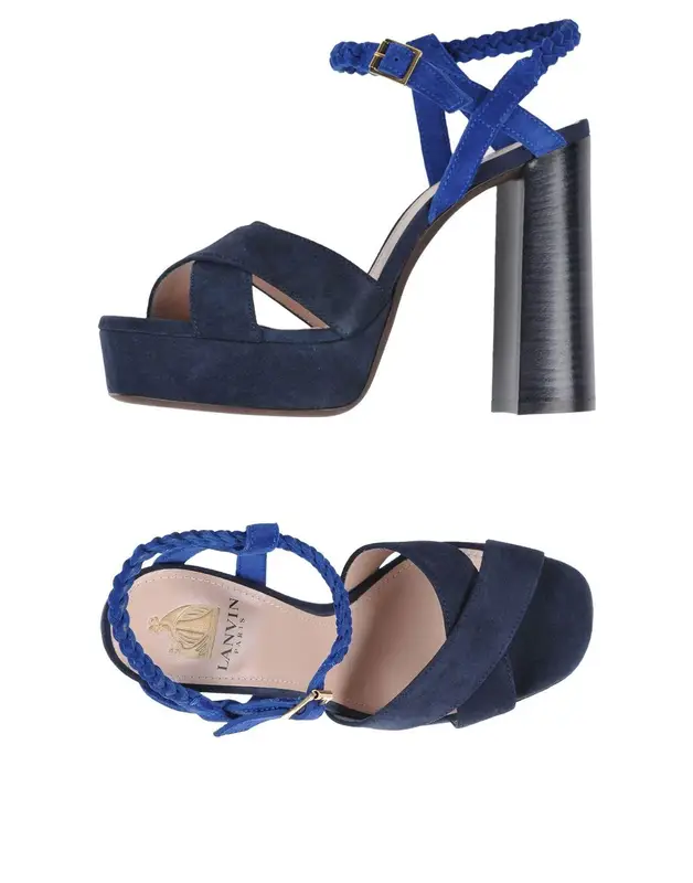 Lanvin Buttoned Sandals In Blue $620