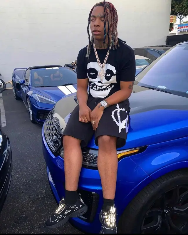 Lil Gotit outfit in Misfits, Le Wuz Studios, and All In, 2021