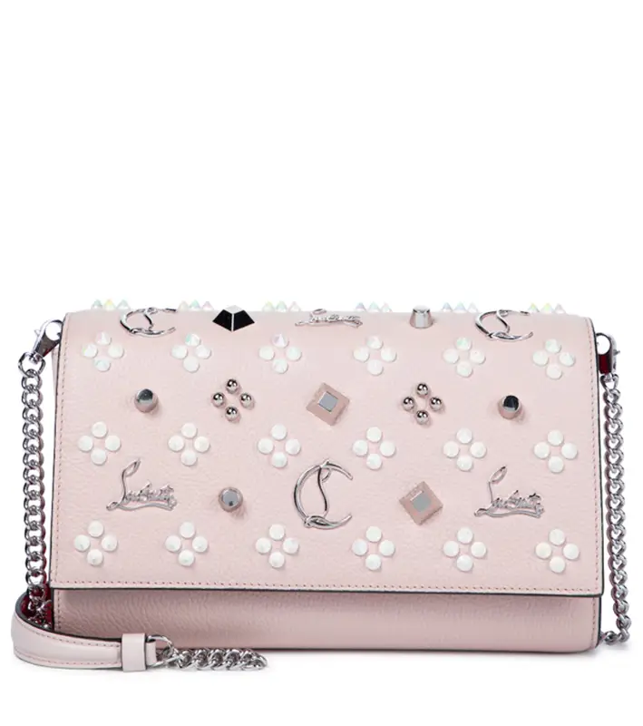 Christian Louboutin Paloma Embellished Leather Clutch In Pink $1439