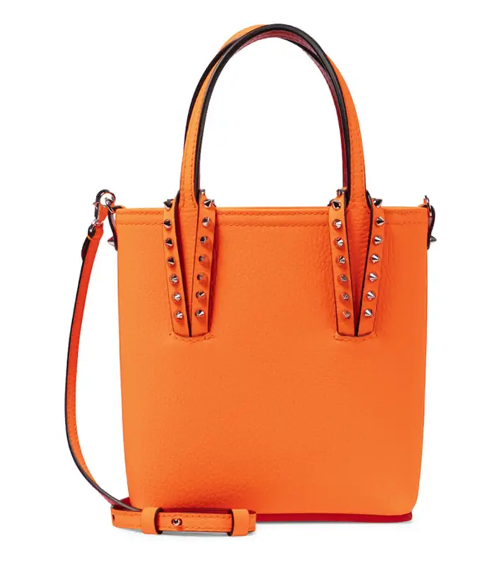 Christian Louboutin Cabata N/s Mini Desert Leather Tote Bag In Orange $950