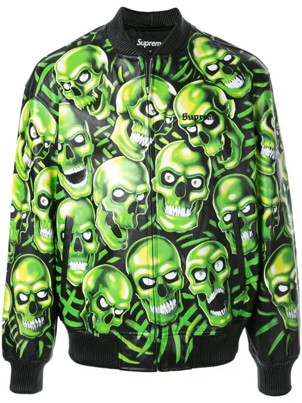 Supreme Skull Print Bomber Jacket In Multicolour $1109