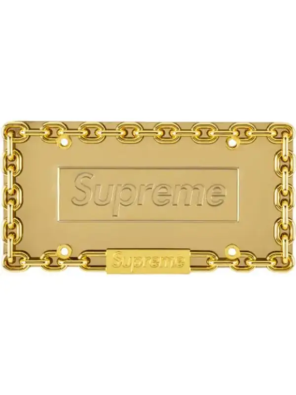 Supreme Chain License Plate Frame In Gold $200
