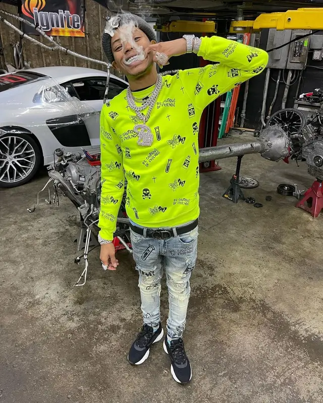 Lil Migo outfit in Giovanni La Venganza and Dior, 2021