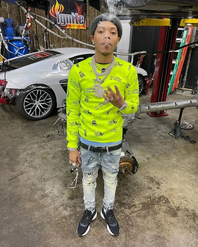 Lil Migo outfit in Giovanni La Venganza and Dior, 2021