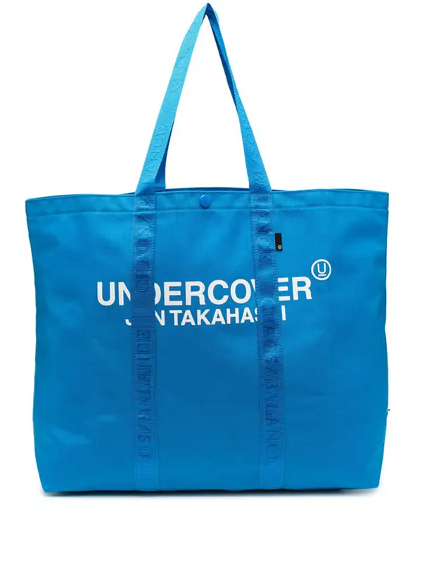 Undercover Large Logo Tote Bag In Blue $240