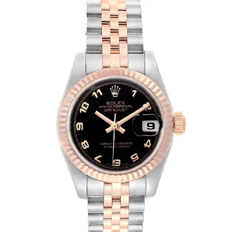 Rolex Datejust Steel Everose Gold Black Dial Ladies Watch 179171 In Not Applicable $7063