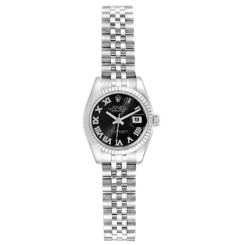 Rolex Datejust Steel White Gold Black Sunbeam Dial Ladies Watch 179174 In Not Applicable $4962