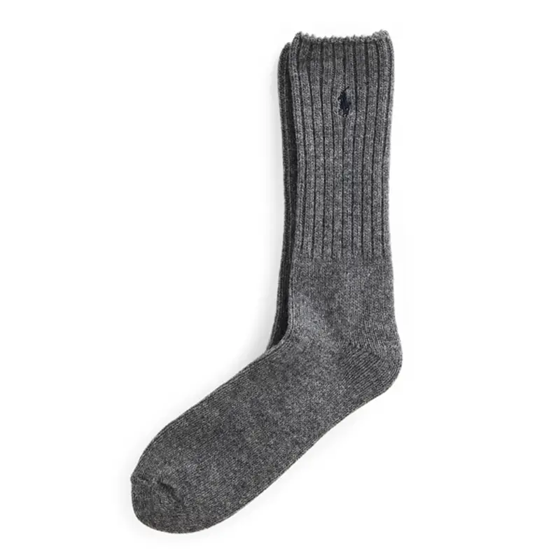 Polo Ralph Lauren Ribbed Wool-blend Boot Socks In Medgy $16