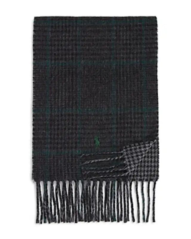 Polo Ralph Lauren Reversible Gents Scarf In Charcoal $65