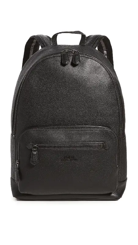 Polo Ralph Lauren Smooth Leather Backpack In Black $350